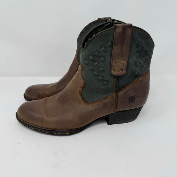 Born Brown and Dark Green Ankle Boots - Picture 3 of 8